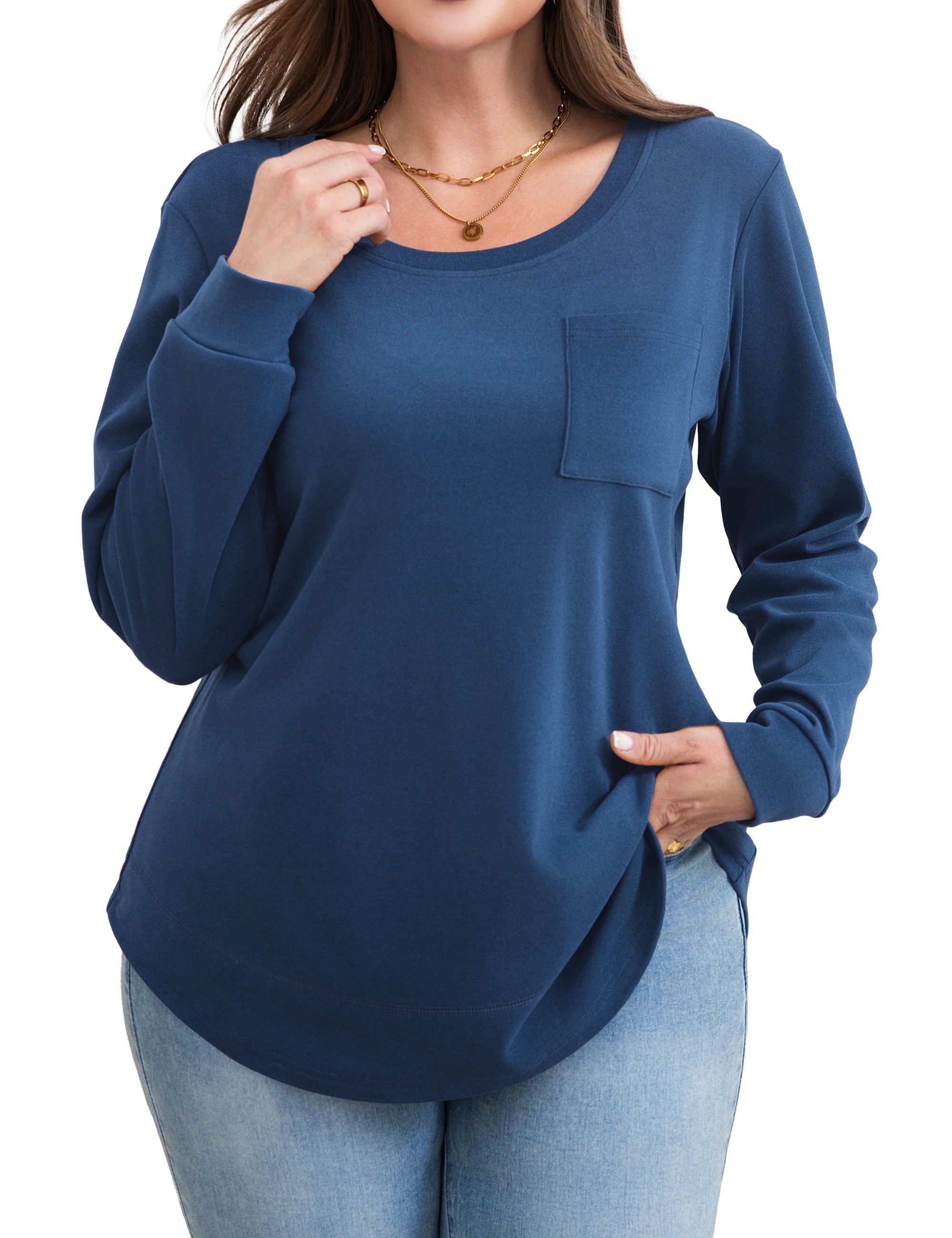 a.Jesdani Womens Plus Size Sweatshirts soft Crew neck Pullover ...