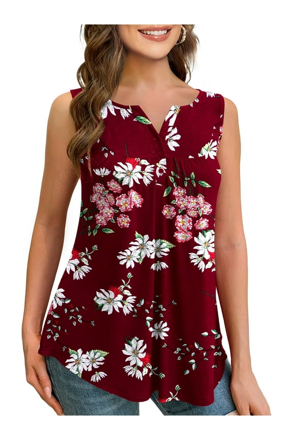 Womens Plus Size Tunic Tank Tops Sleeveless Casual Blouses m-4x