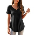 thumbnail image 1 of a.Jesdani Womens Plus Size Tunic Tops Short Sleeve Casual Floral Henley Shirts m-4x, 1 of 11