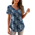 thumbnail image 1 of a.Jesdani Womens Plus Size Tunic Tops Short Sleeve Casual Floral Henley Shirts m-4x, 1 of 11