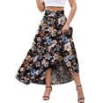 thumbnail image 1 of a.Jesdani Womens Skirts Casual High Waist Ruffle Swing Beach Maxi Skirt with Pockets Black Floral M, 1 of 6