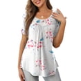 thumbnail image 1 of a.Jesdani Womens Tops Plus Size Short Sleeve Floral Shirts Pleated Tunic Tops 4XL, 1 of 7