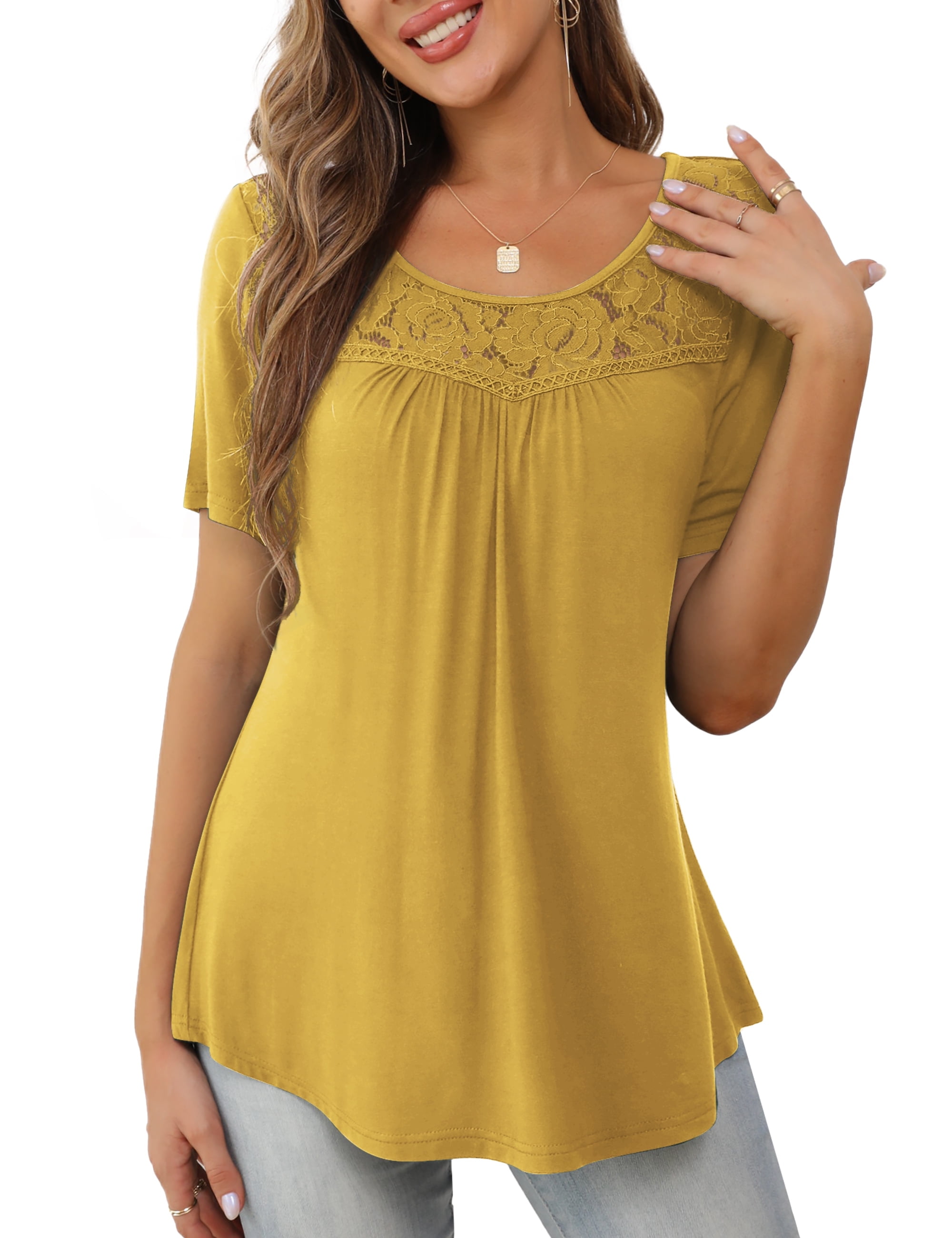 short sleeved yellow tunic