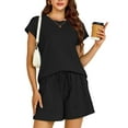 thumbnail image 1 of a.Jesdani Womens Two Piece Sets Short Sleeve and Shorts Sweatsuits Lounge Sets Homewear with Pocket 2XL, 1 of 13