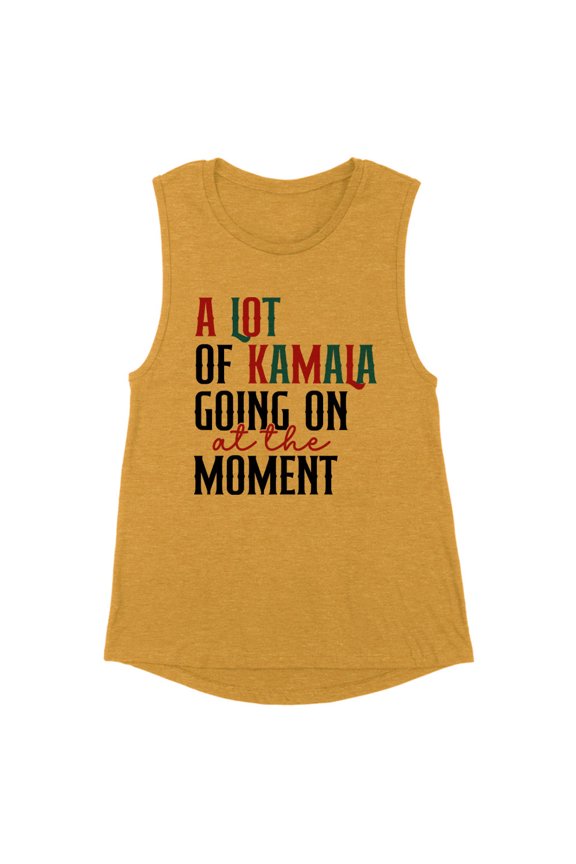a Lot of Kamala Going on Women's Muscle Tank Large Antique Gold