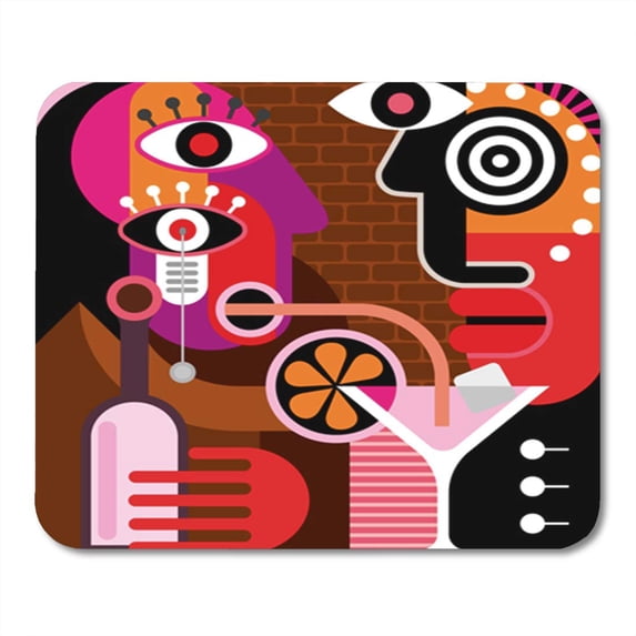 a Man and Woman are Having Talk at The Bar Mousepad Mouse Pad Mouse Mat 9x10 inch
