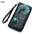 thumbnail image 1 of a Wallet Women's Long Leather Zipper Wallet Rfid Fashion Personality Cowhide Foreign Trade European and American Clutch, 1 of 12