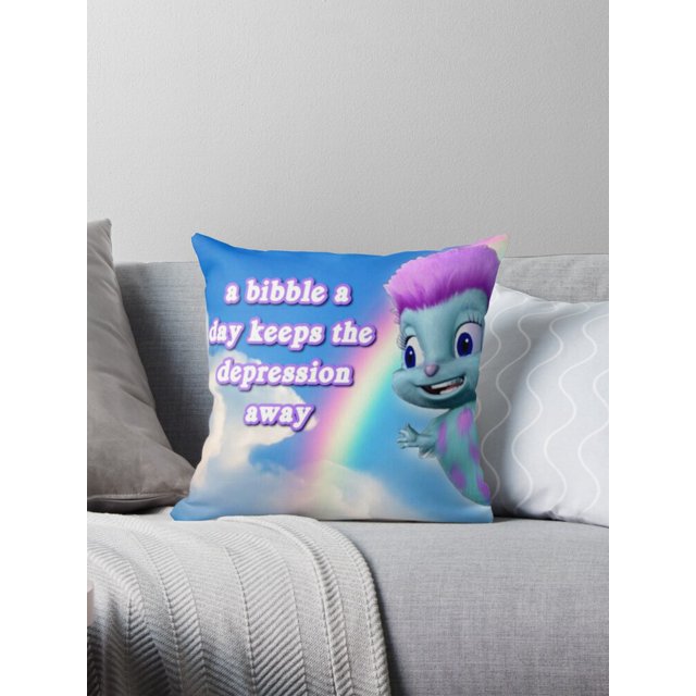 a bibble a days keeps the depression away Throw Pillow Covers Cases
