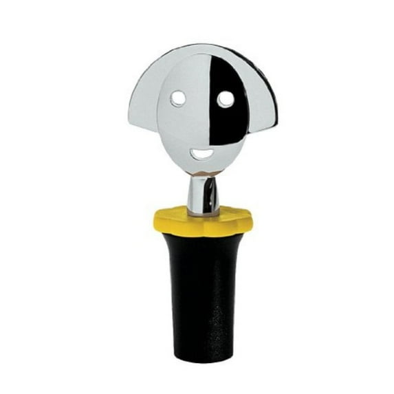 a di alessi anna stop 2 bottle stopper, black