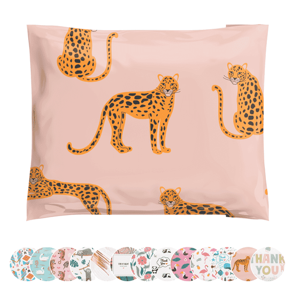 a la mode Mailers Animal Print Cheetah Strawberry Safari Reusable 10x13 Poly Mailers 100 Pack