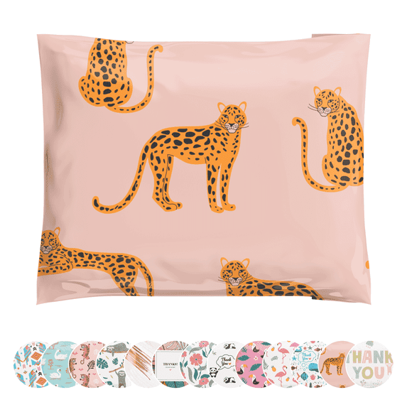 a la mode Mailers Animal Print Cheetah Strawberry Safari Reusable 10x13 Poly Mailers 100 Pack