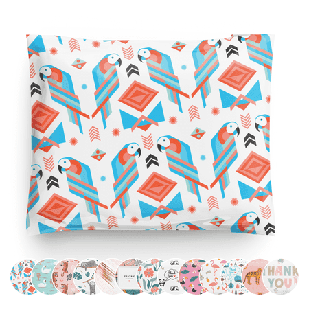 a la mode Mailers Parrot Pattern Animal Print Reusable 10x13 Poly Mailers 100 Pack