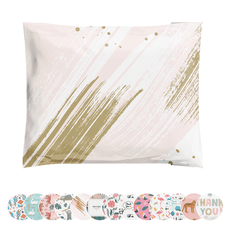 a la mode Mailers Pink Gold Champagne Reusable 12.5x15 Poly Mailers 50 Pack