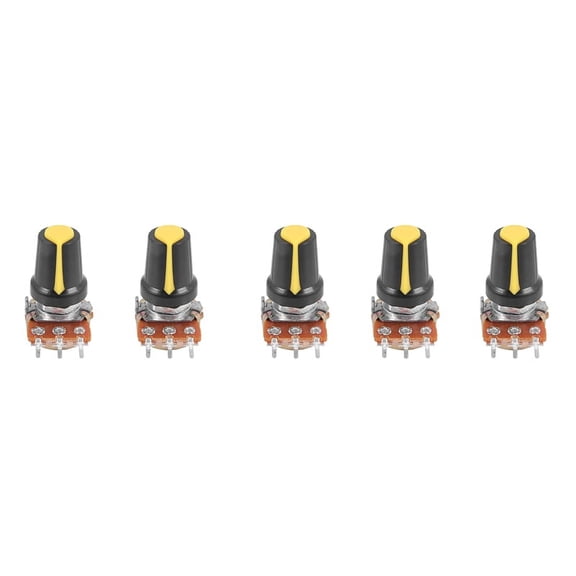 a15040700ux0373 5 Piece 100K Ohm 3 Terminals Linear Taper Rotary Audio B Type Potentiometer Pot
