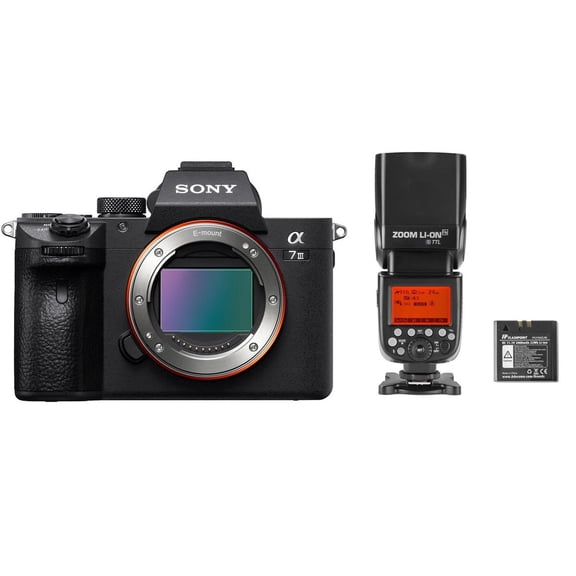 a7 III Mirrorless Camera with Flashpoint Zoom Li-ion R2 Speedlight