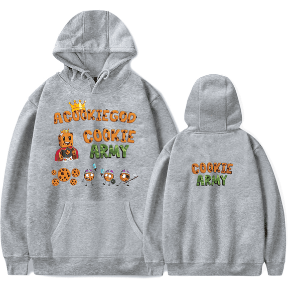 aCookieGod Merch Cookie Army illustration Hoodie Printed Hoodies Unisex Long Sleeve Pullover Top