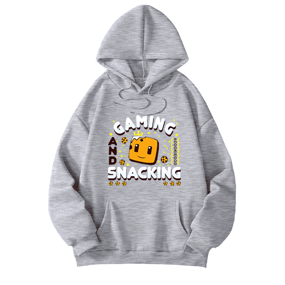 aCookieGod Merch Gaming And Snacking Hoodie Printed Hoodies Unisex Men Women Long Sleeve Pullover