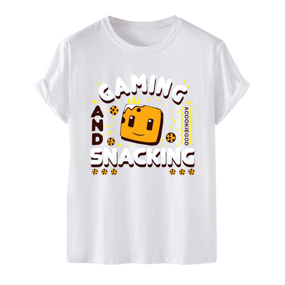 aCookieGod Merch T-Shirt Gaming And Snacking Summer T Shirts Cute Logo For Mens Boys Girls Womens Unisex Top Tee