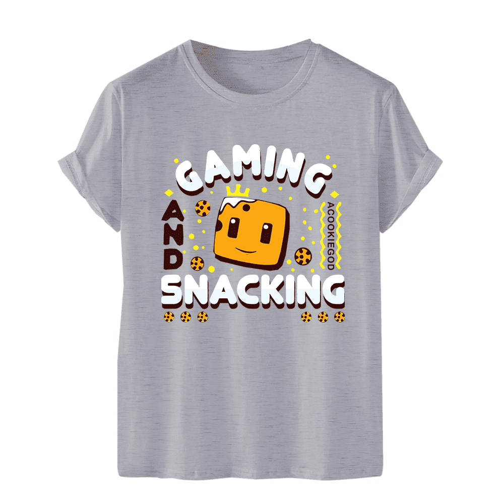 aCookieGod Merch T-Shirt Gaming And Snacking Summer T Shirts Cute