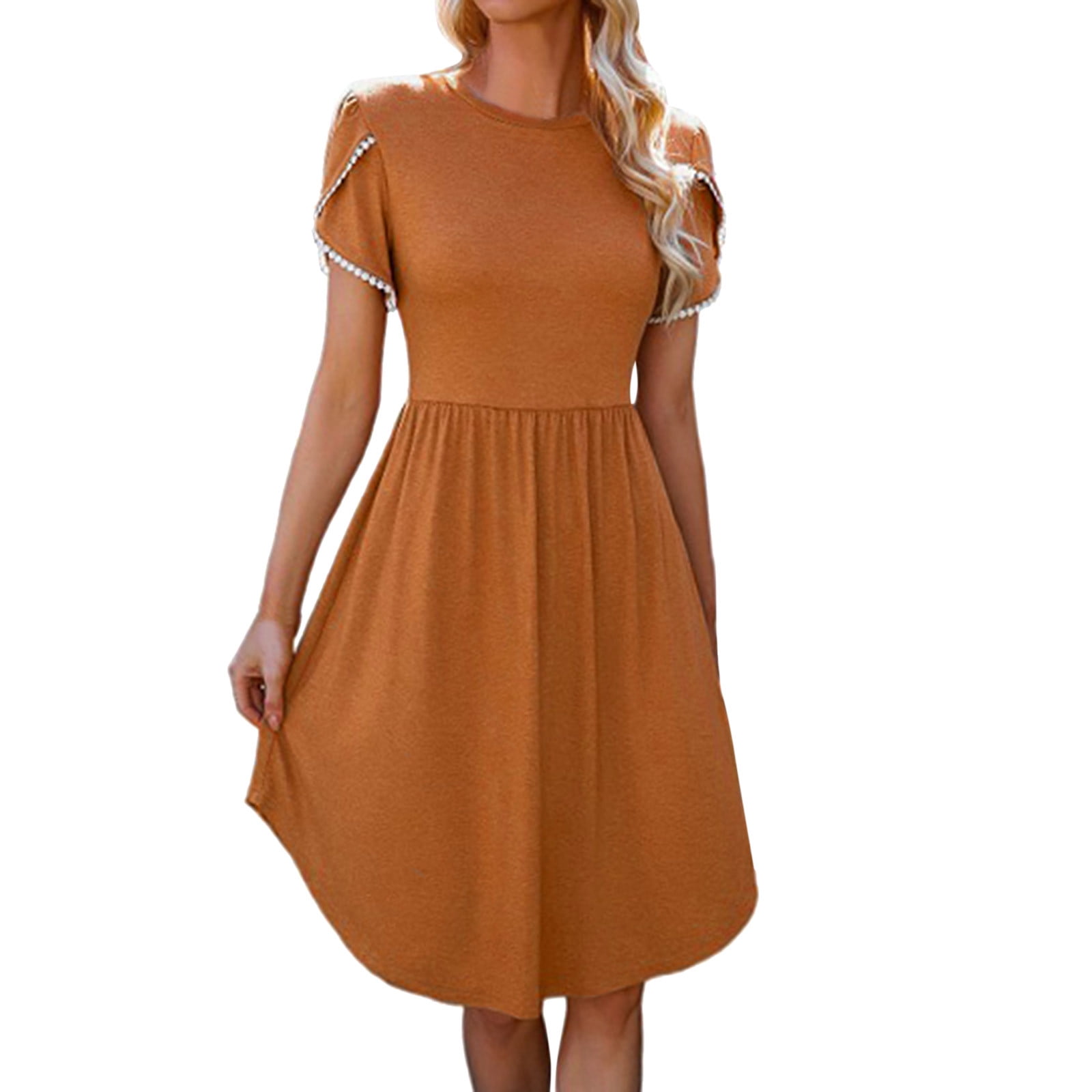 aDJFDGT Female Women's Easter Dresses Ladies Slim Fit Lace Sleeve