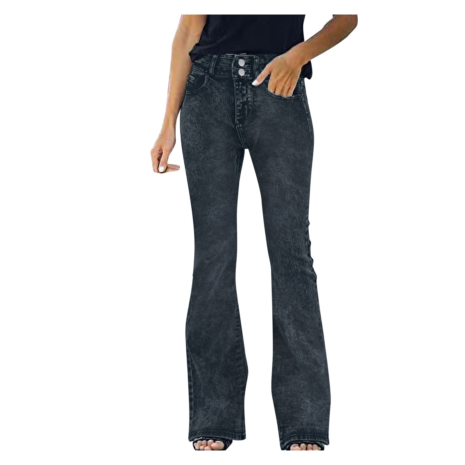 aDJFDGT High Waist Jeans for Women Women High Waist Distressed Pocket ...