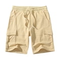 thumbnail image 1 of aDJFDGT Men's Shorts Cargo Black Men's Heavy Cargo Size Cotton Shorts Pocket Loose Casual Sports Five Quarter Pants, 1 of 7