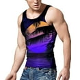 aDJFDGT Mens Tank Tops Beach Big and Tall Mens Vacation Vest Casual 3D
