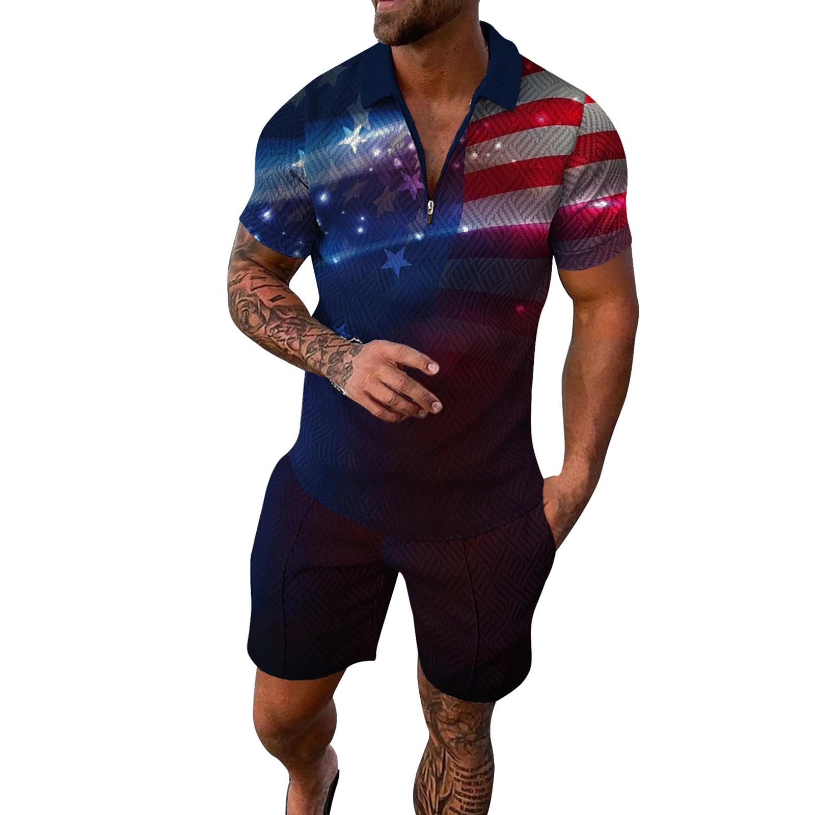 aDJFDGT Mens Vacation Outfits Mens independence Day Fag Spring and ...