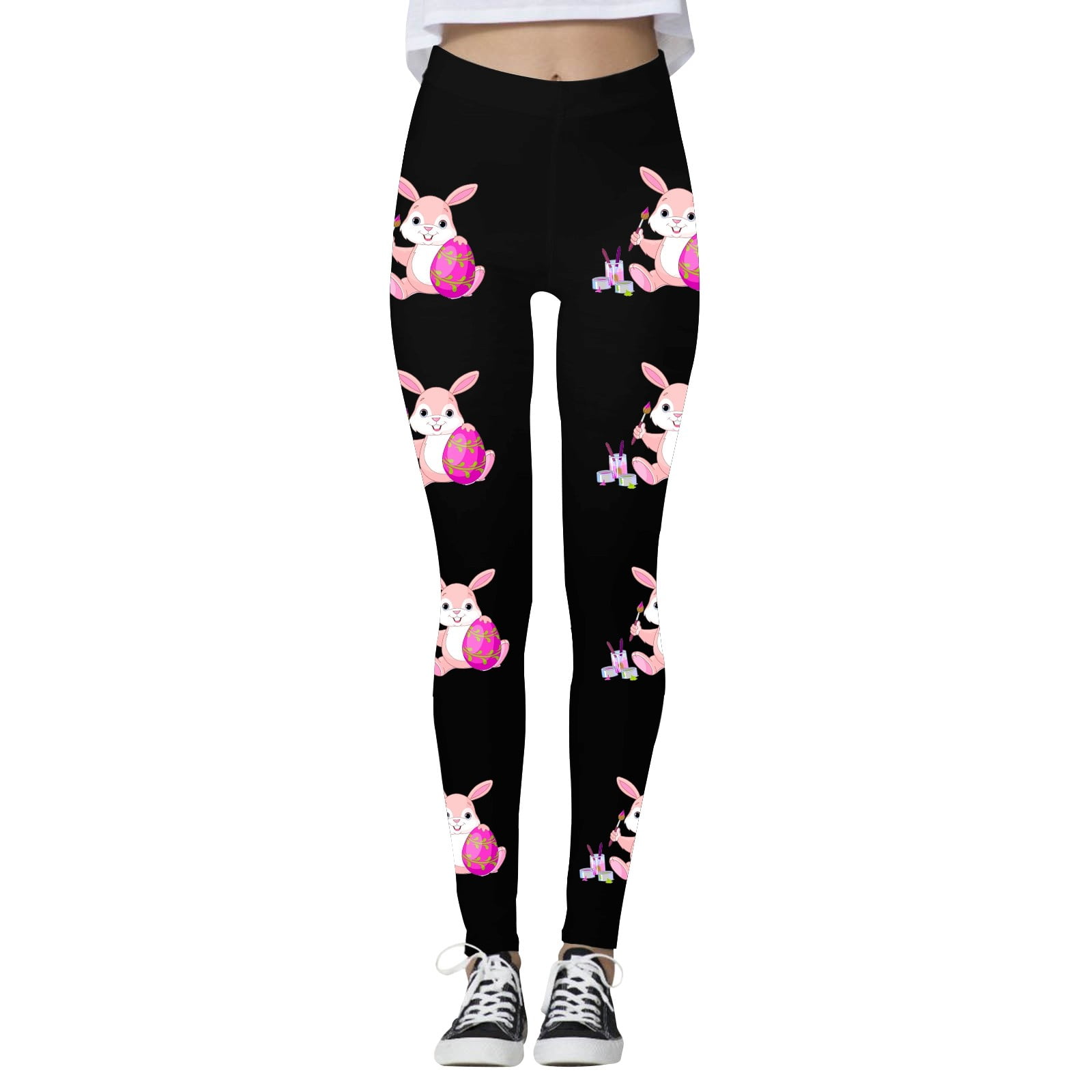 aDJFDGT Pregnancy Leggings for Women Cotton Women's Easter Bunny Super ...