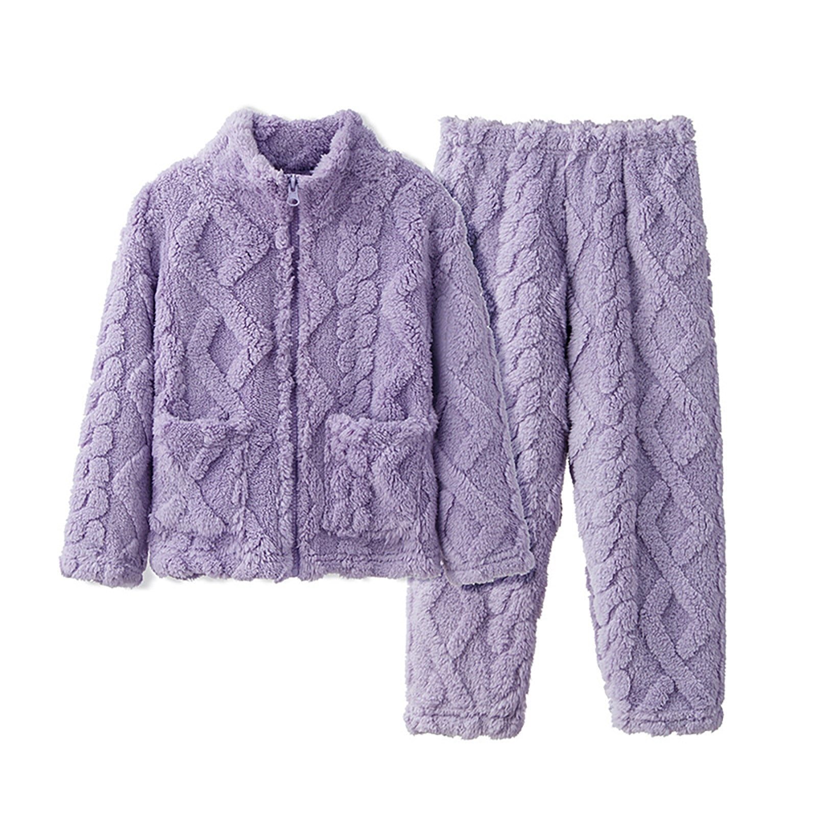 aDJFDGT Winter Teen Girl Clothes Children's Flannel Cardigan Pajamas