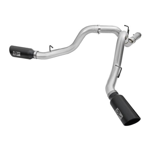 aFe Atlas Exhaust 4in Dual DPF-Back Al Steel w/ Black Tips 16-17 GM Diesel Truck V8-6.6L (td) LML Fits select: 2016 CHEVROLET SILVERADO, 2016 GMC SIERRA