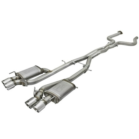 aFe MACHForce XP 3in 304 SS Cat-Back Dual Mode Exhaust w/ Polished Tips 16-17 Cadillac ATS-V V6-3.6L