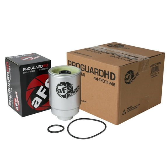 aFe Power 44-FF011-MB Pro GUARD D2 Fuel Filter; 3/8 in.-8 Center Threads; Direct OE Replacement; 4 Pack; Fits select: 2001-2016 CHEVROLET SILVERADO, 2015-2016 GMC SIERRA