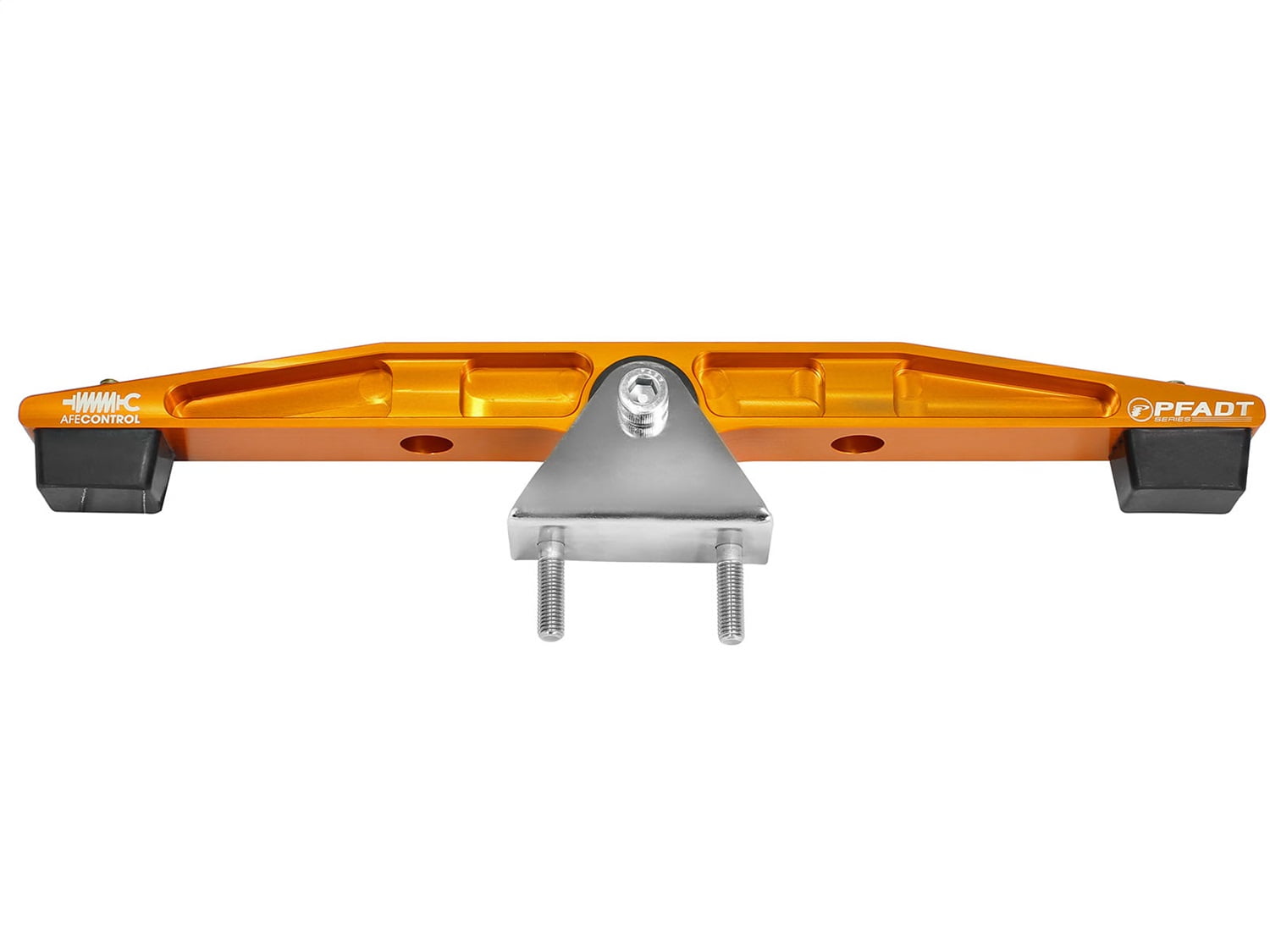 aFe Power 450-401011-N aFe Control PFADT Series Transmission Mount; Incl. Aluminum Trans. Mount w/Differential Brace/Nickel Plated Chassis Mount/Hardware; Orange;