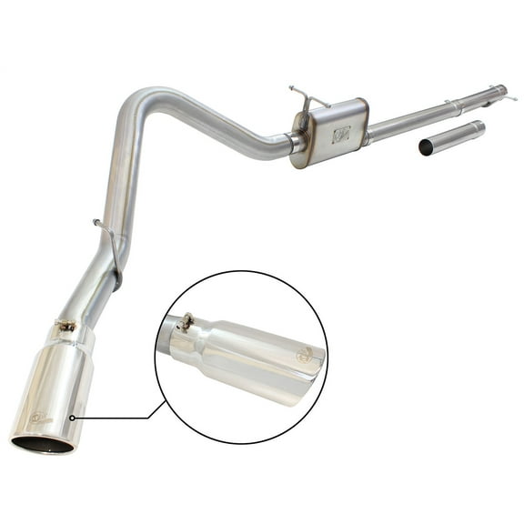 aFe Power 49-43076-P MACH Force-Xp Cat-Back Exhaust System; 3.5 in. Tubing; Stainless Steel; Single Passenger Side Exit; Incl. Tubing/Stainless Steel Muffler/Hangers/Clamps/5 in. Polished Tip;