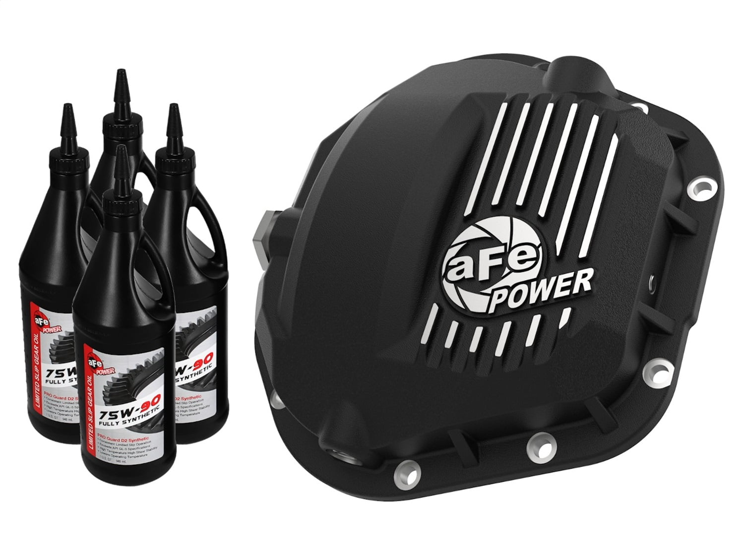 aFe Power Cover Diff Rear Machined w/ 75W-90 Gear Oil Ford Diesel Trucks 86-11 V8-6.4/6.7L (td)