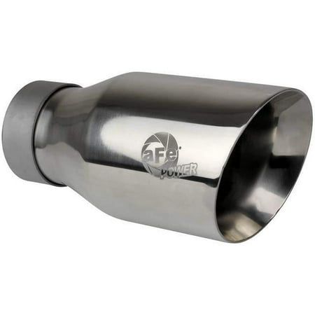 aFe Power Mach Force-Xp 304 Stainless Steel Clamp-On Exhaust Tip Polished 3 In Inlet X 4-1/2 In Outlet X 9 In L 49T30454-P093