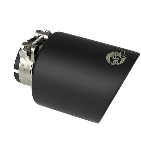 aFe Takeda 304 SS Clamp-On Exhaust Tip 2.5in. Inlet / 4.5in. Outlet / 7in. L - Black