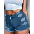 thumbnail image 1 of aPAY Jeans for Women  Hole Denim Shorts  Rough Edge Distressed Design Suitable for Daily Travel Regular Size, 1 of 4
