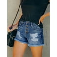 thumbnail image 1 of aPAY Jeans for Women  Hole Denim Shorts  Rough Edge Distressed Design Suitable for Daily Travel Regular Size, 1 of 4