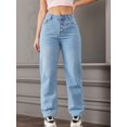 thumbnail image 1 of aPAY Jeans for Women Long Denim High Waisted Pants  Retro Classic Multi Button Closure  Regular Size, 1 of 6