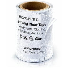 aZengear Clear Tenacious Waterproof Tape (3x40in Roll), Patch Repair Kit for Tents, Jackets, Inflatables, Awnings, RV