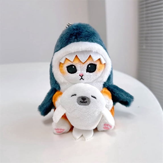 Cute Shark Cat Fried Shrimp Cat Plush Doll Pendant Dolls Beautiful Room Car Bag Decoration Pendant Christmas Gifts