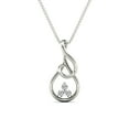 thumbnail image 1 of aaXia 10K White Gold 1/10ct. TDW Diamond Looping Teardrop Flower Pendant Necklace (H-I, I1-I2), 1 of 5