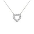 thumbnail image 1 of aaXia 10K White Gold 1/5ct. TDW Diamond Heart Necklace (H-I, I1-I2), 1 of 5