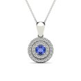 thumbnail image 1 of aaXia 10K White Gold 1/5ct. TDW Diamond and Tanzanite Pendant Necklace (H-I, I1-I2), 1 of 5