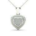 thumbnail image 1 of aaXia 10K White Gold Diamond Accent Heart-Shaped Cluster Pendant Necklace, 1 of 5