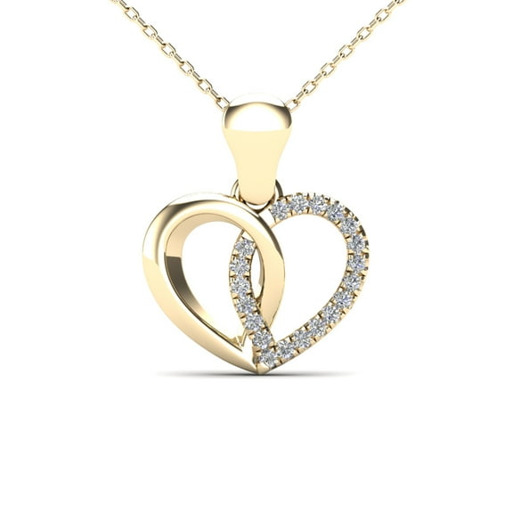 aaXia 10K Yellow Gold Diamond Accent Heart Pendant Necklace