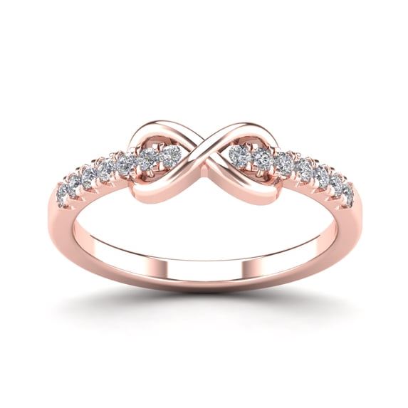 aaXia 14K Rose Gold 1/5ct. TDW Diamond Infinity Ring