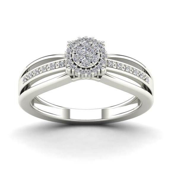 aaXia 14K White  Gold 1/5ct. TDW Diamond Cluster Promise Ring